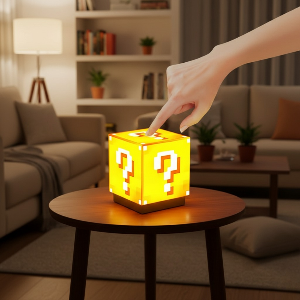 Pixel Block LED Night Light – Rechargeable Magnetic RGB Gaming Lamp