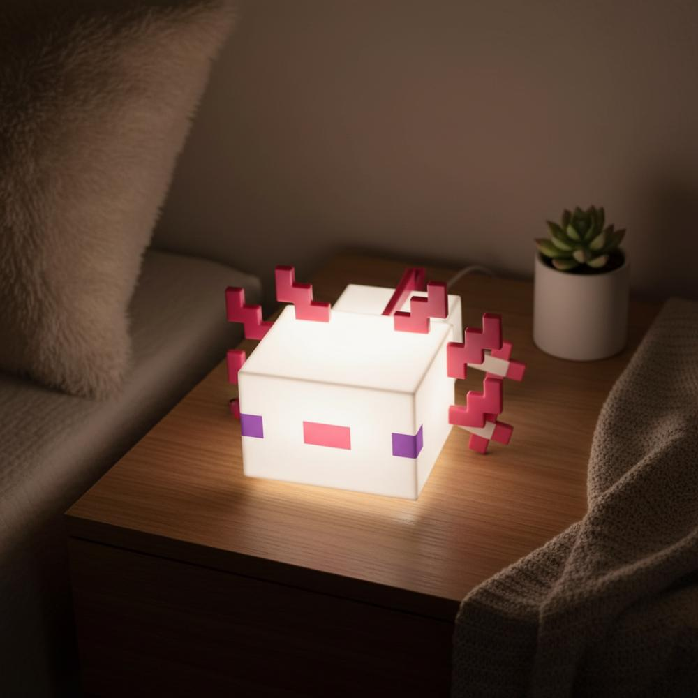 Pixel Axolotl Night Light – USB-C Rechargeable LED Desk & Bedside Lamp