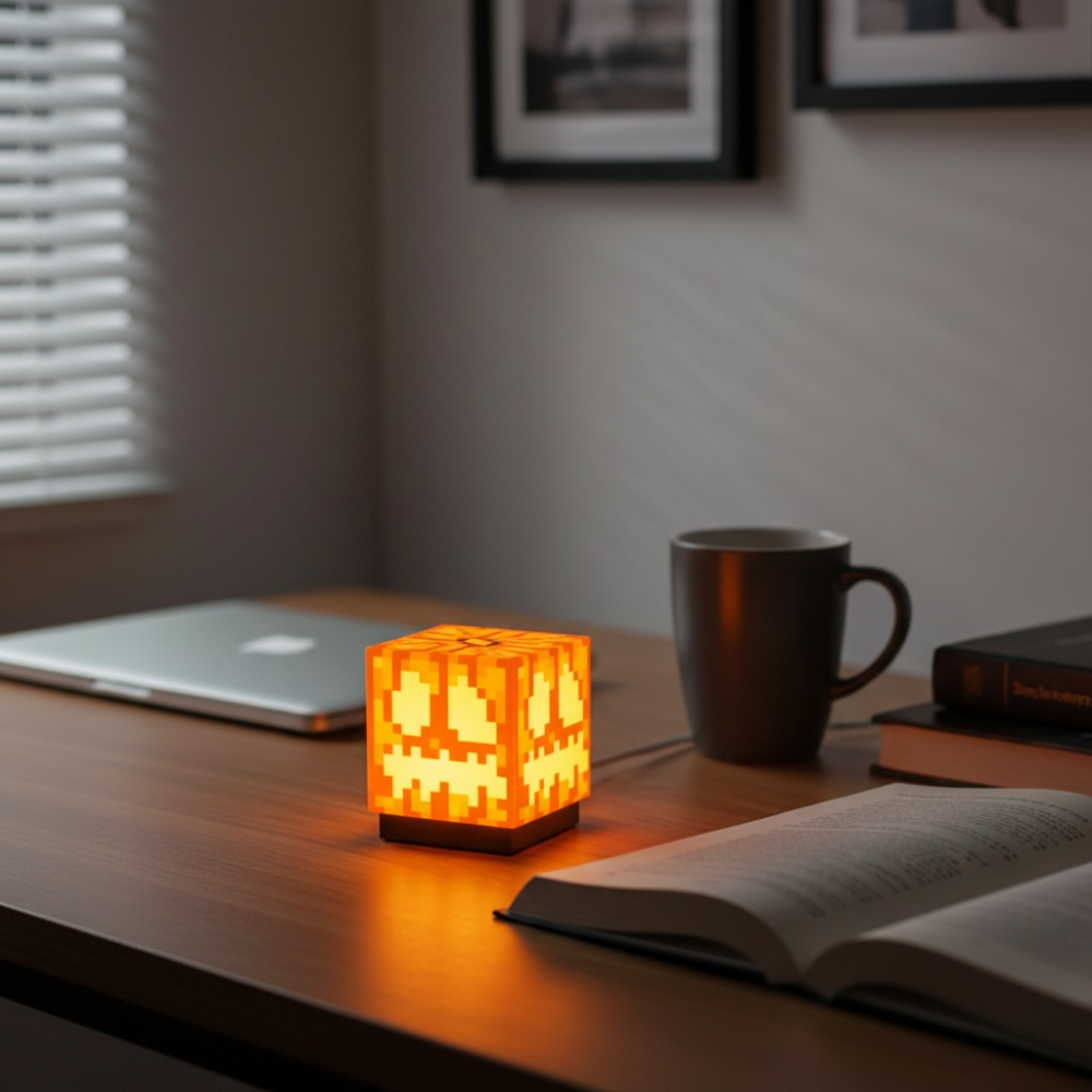 Pixel Block LED Night Light – Rechargeable Magnetic RGB Gaming Lamp