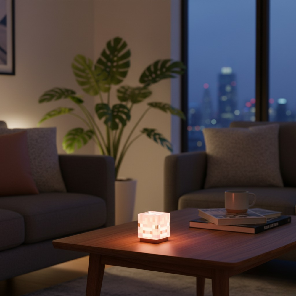 Pixel Block LED Night Light – Rechargeable Magnetic RGB Gaming Lamp