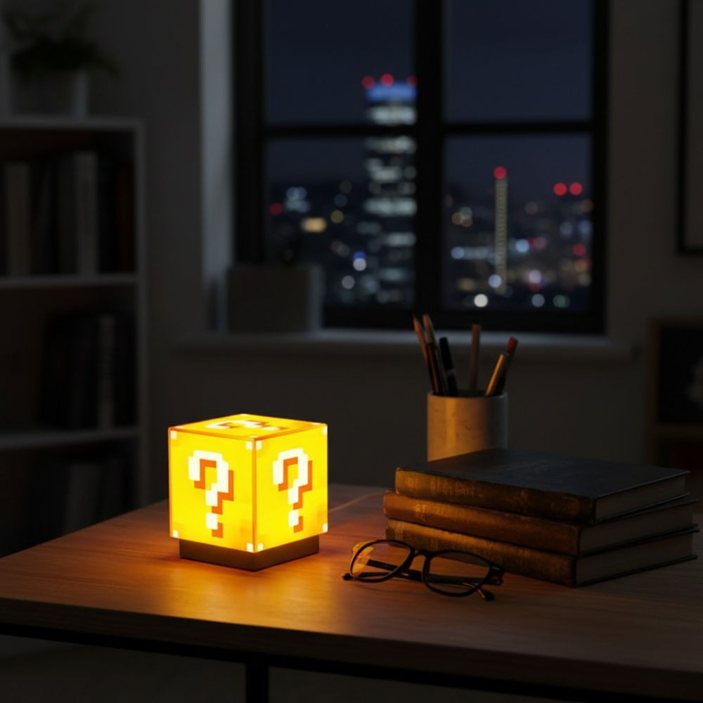 Pixel Block LED Night Light – Rechargeable Magnetic RGB Gaming Lamp