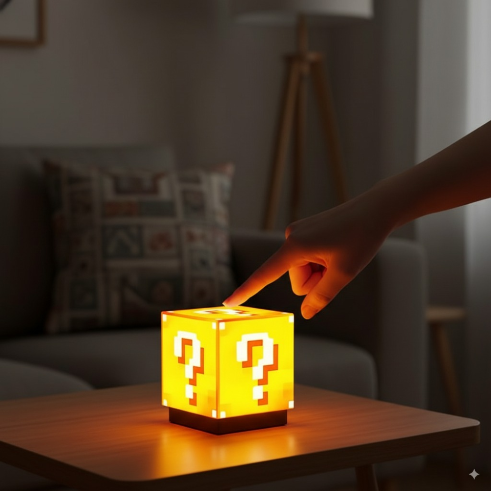 Pixel Block LED Night Light – Rechargeable Magnetic RGB Gaming Lamp