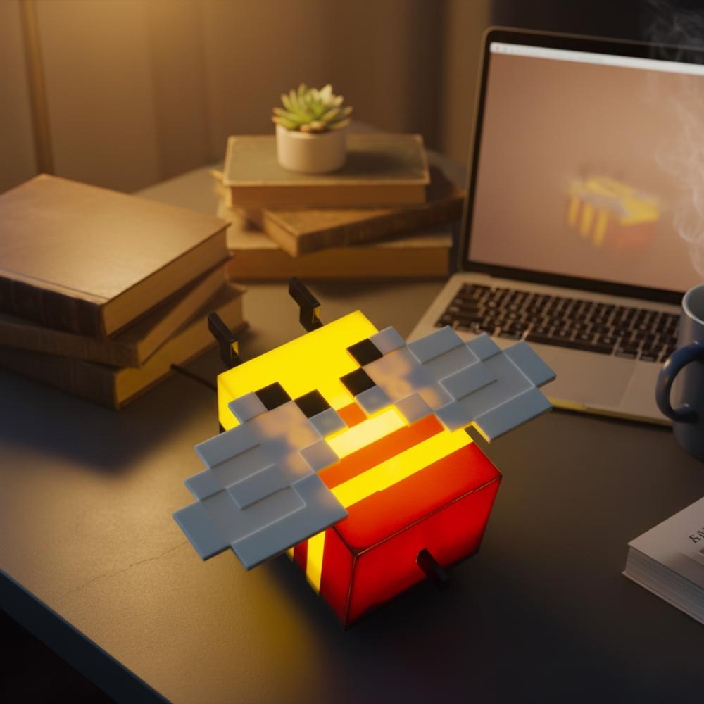 Pixel Bee Night Light – Cute Pixel-Style USB LED Bedside Lamp