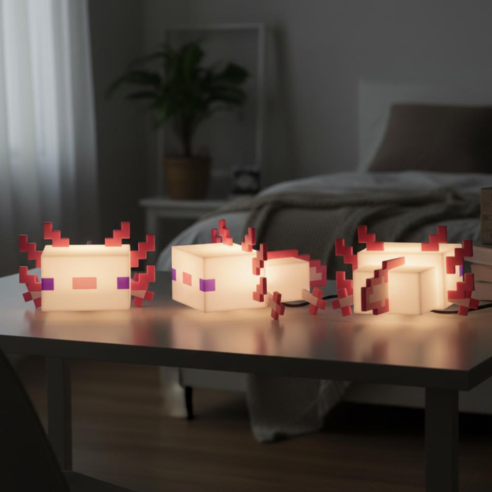 Pixel Axolotl Night Light – USB-C Rechargeable LED Desk & Bedside Lamp