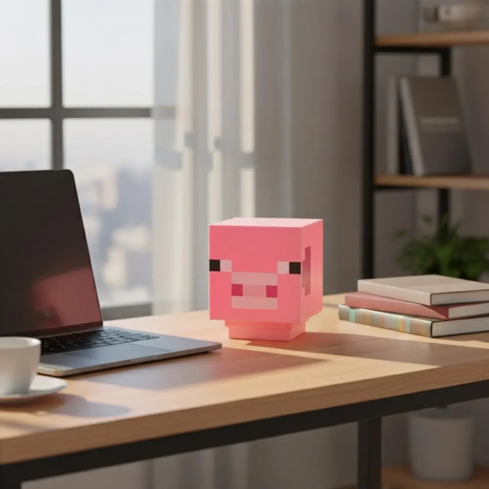 Pixel Pig Night Light – Cute Pixel-Style USB LED Bedside Lamp