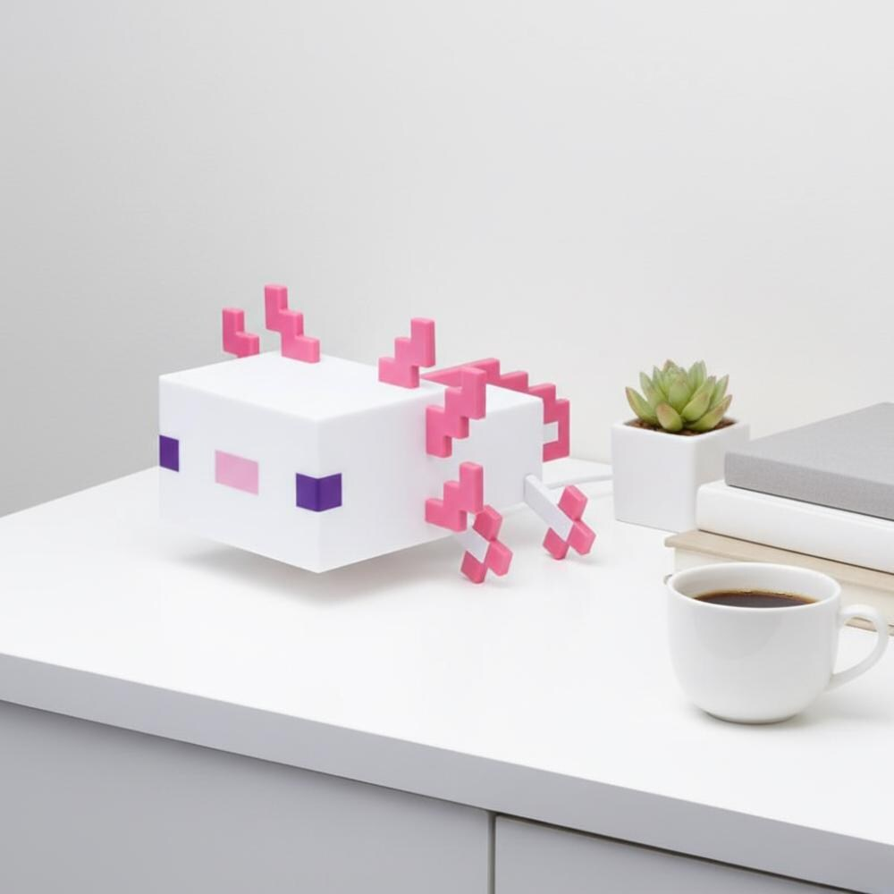 Pixel Axolotl Night Light – USB-C Rechargeable LED Desk & Bedside Lamp