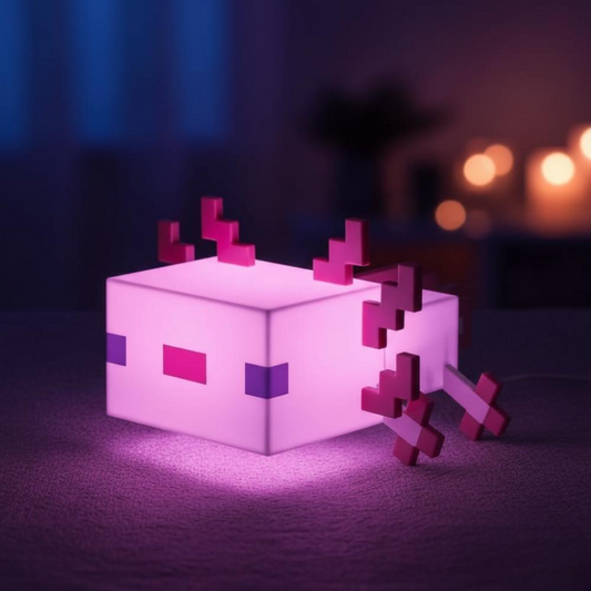 Pixel Axolotl Night Light – USB-C Rechargeable LED Desk & Bedside Lamp