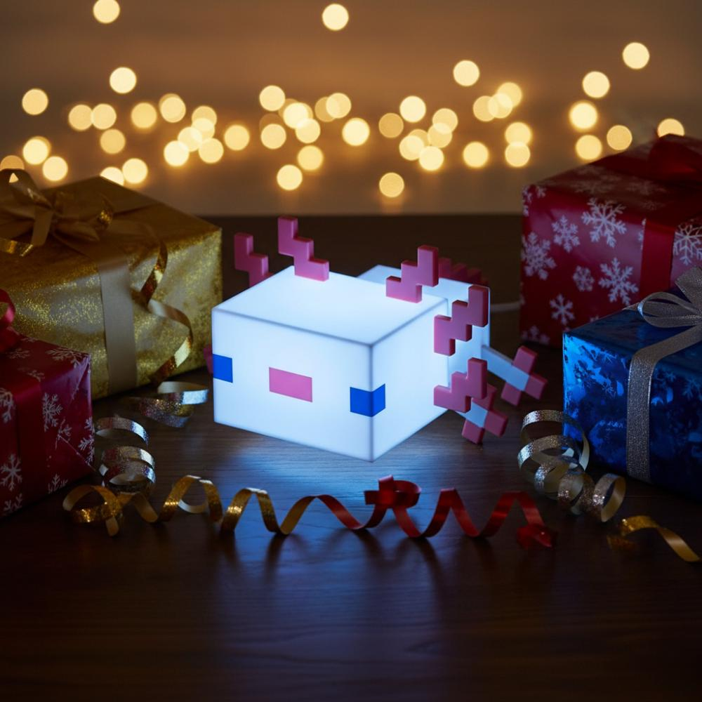 Pixel Axolotl Night Light – USB-C Rechargeable LED Desk & Bedside Lamp