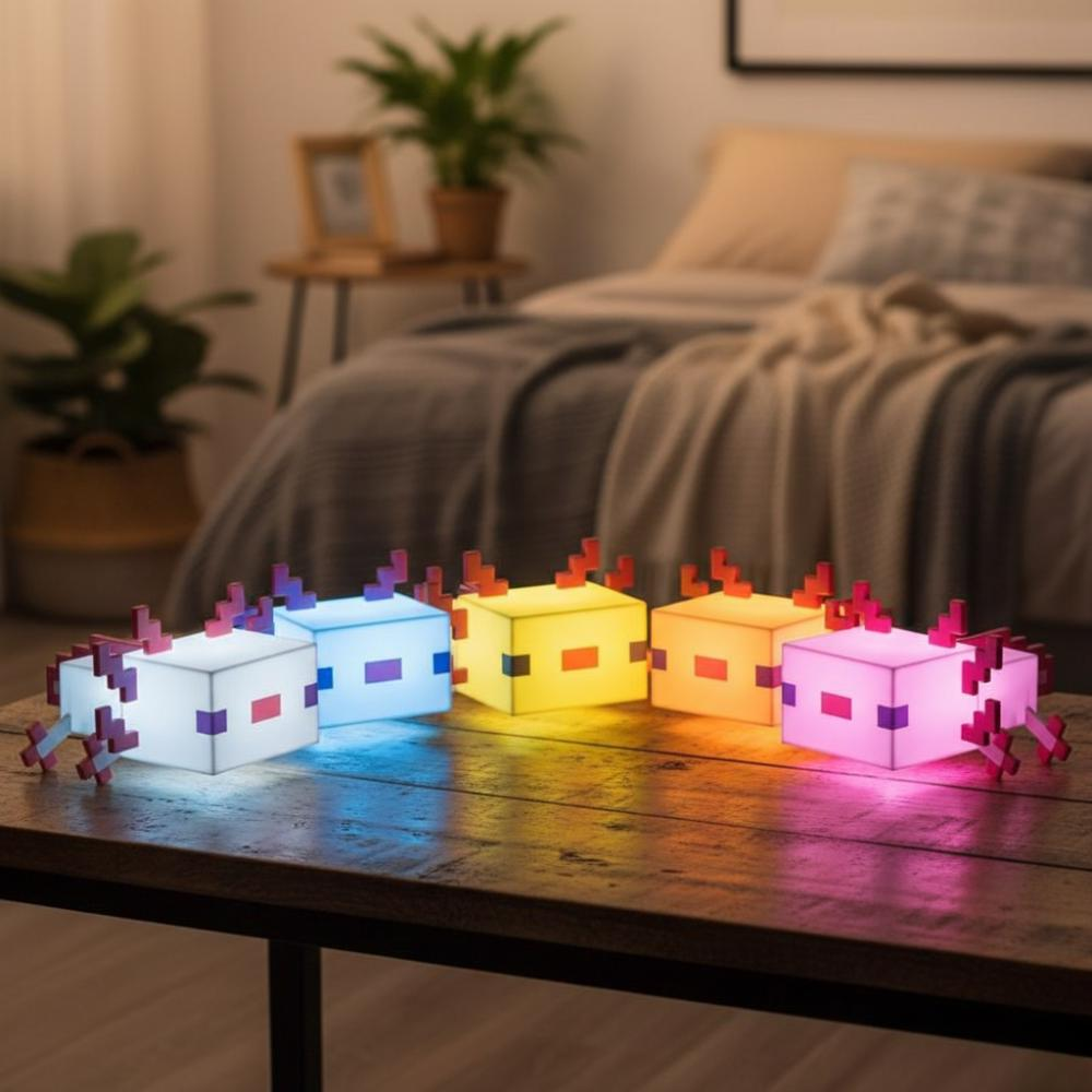 Pixel Axolotl Night Light – USB-C Rechargeable LED Desk & Bedside Lamp