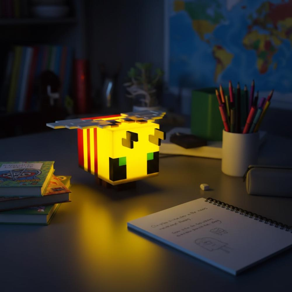Pixel Bee Night Light – Cute Pixel-Style USB LED Bedside Lamp