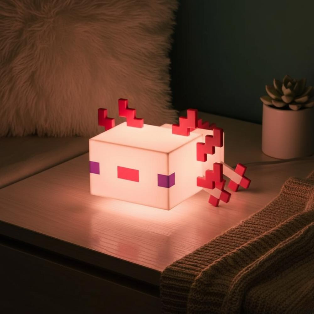 Pixel Axolotl Night Light – USB-C Rechargeable LED Desk & Bedside Lamp