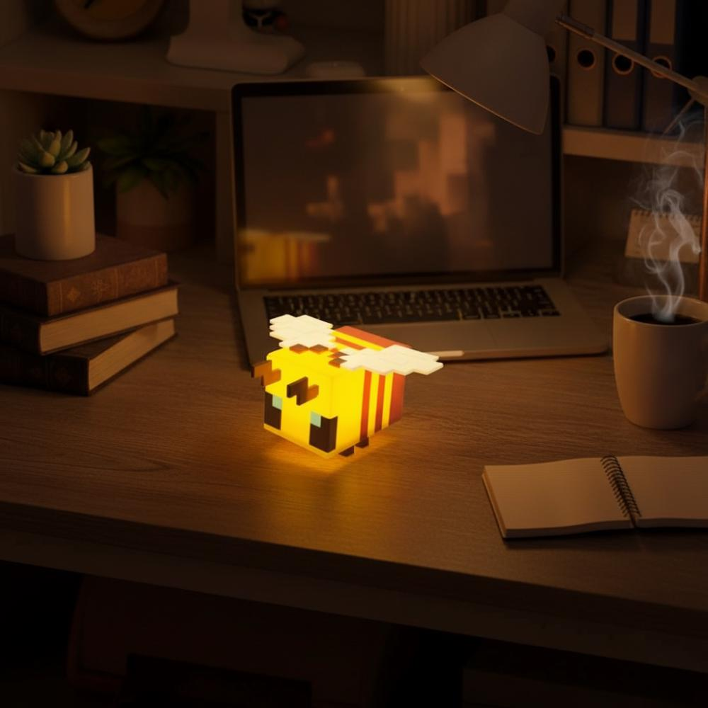 Pixel Bee Night Light – Cute Pixel-Style USB LED Bedside Lamp