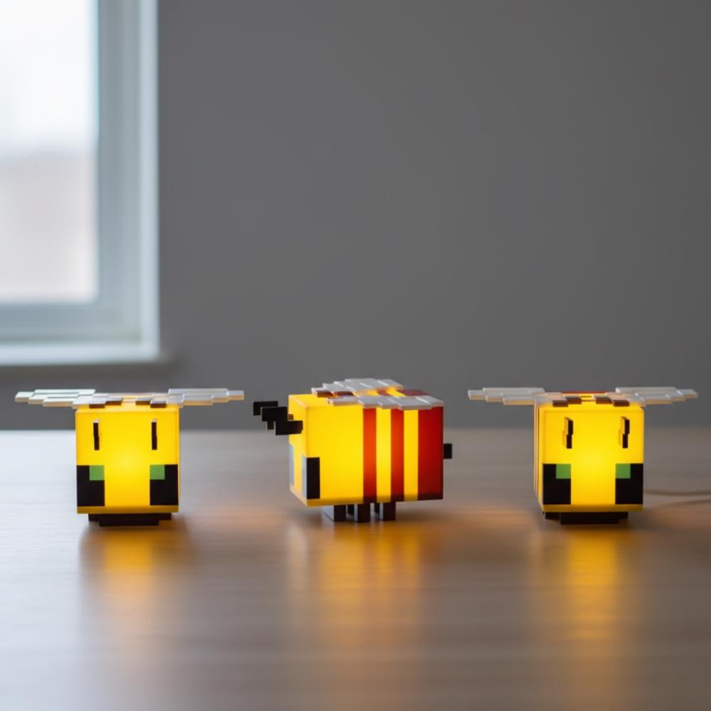 Pixel Bee Night Light – Cute Pixel-Style USB LED Bedside Lamp